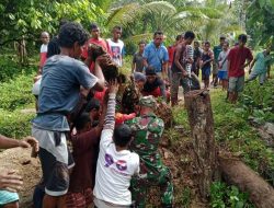 Tanpa Mengharapkan Sentuhan Pemda, Babinsa dan Warga Renovasi Jembatan Darurat